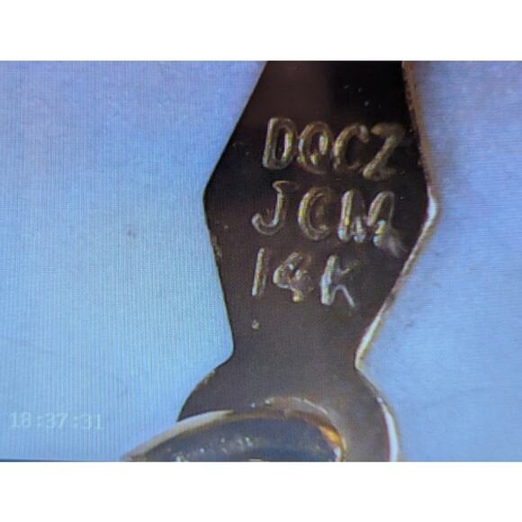 14K Gold Teardrop Pendant Necklace JCM CZ Triple Drop Pendant Gold Necklace - Picture 3 of 5